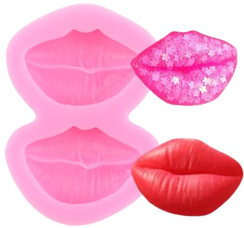 XMOLDNMS Kiss Collection Fondant Candy Silicone Mould Lips Fondant Moulds for Cake Decoration Cupcake Topper Chocolate Gum Paste Polymer Clay
