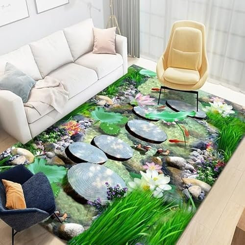 Kunsen 300X400CM XXL Teppich Wohnzimmerdekoration, moderner Kurzflor-Innenraum, Flur, Schlafzimmer Teppich Wohnzimmer Modern Mehrfarbig Salonteppich Teppich Küche