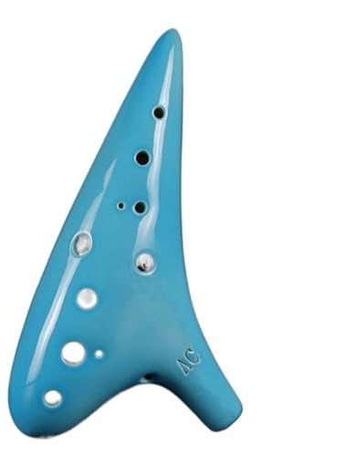 Okarina 12-Loch-Okarina Mittelton C AC Keramikproduktion Schöner Ton Professionelles Okarina-Instrument(Blue)