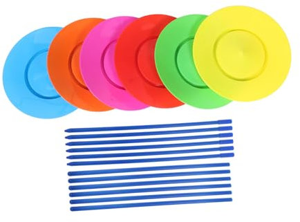 TOYANDONA 6 Pezzi Piatto Rotante Bastoncini Per Manipolazione Per Performance Di Circo Teatro e Spettacoli Per Ragazza