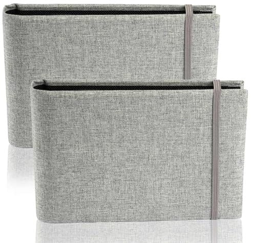 2 Pack Photo Albums 6x4, Slip in Small Photo Album, Photo Books(Holds 200 in Total/100 Pockets Each) for Birthday Wedding Family Travel Portrait Picture (Grey)