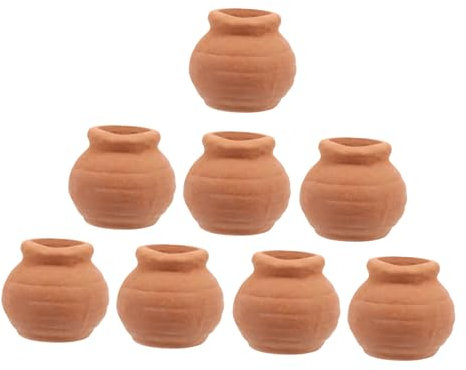VINTORKY Mini Terracotta Clay Pots Small Reusable Planters 8pcs for Succulent Plants with Drainage Holes for Desktop Decoration and Indoor Use