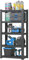 Metall-Lagerregal, robust, Regale für Garage, verstellbares 5-stöckiges Lagerregal, industrielles Nutzregal für Garage, Lager, Keller, Küche, 40 cm T x 80 cm B x 160 cm H, Schwarz
