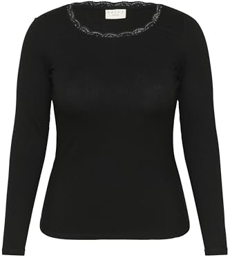 KAFFE CURVE Damen Langarm-Shirt KComia Lange Ärmel