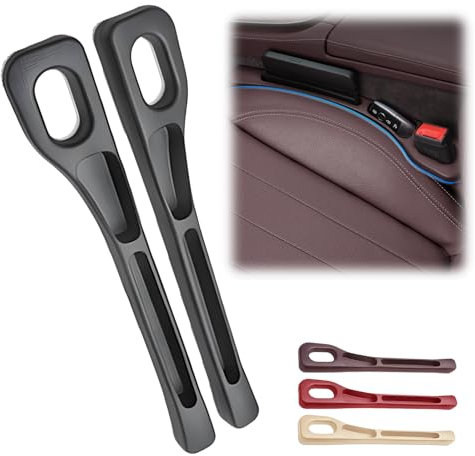 Autositz Lückenfüller, 2025 Neu Aufbewahrungsbox für Autositze, 1 Paar Universal Car Seat Gap Filler Autositz Gap Organizer Storage Box Sitzlückenfüller Stopfen für PKW SUV LKW (Schwarz, 2PC)