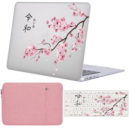 FFBOFFC Hülle für MacBook Pro 13 Zoll 2020 2019 2018 2017 2016 Freisetzung A2338 A2289 A2251 A2159 A1989 A1708 A1706, Kunststoff Hartschale Case & Tasche &Tastaturdeckel, Rosa Sakura