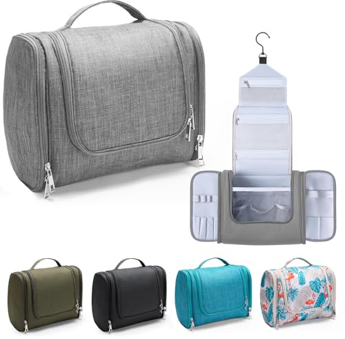 Voniobuy Kulturbeutel, Große Kulturtasche zum aufhängen für Damen und Herren, 4 in 1 Reise wasserdichte Waschtasche mit drehbarem Haken