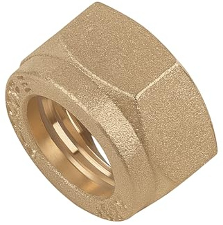 10x 15mm Brass Compression Nut for Copper Pipe Fittings and Valves | 15mm Connection | Brass Compression Nut for Copper Pipe Fittings | Replacement Part for Pipe Valves