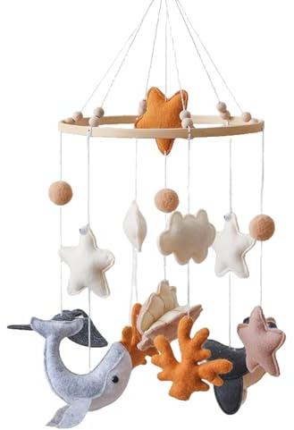 Mobile Bett Mobile | Filz Meerestiere Bett Mobile Abnehmbare Cartoon Spielzeuge Windspiel Deko Für Und Mädchen bett Schlafzimmer Kinderzimmer