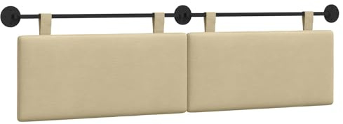 vidaXL Hängendes Kopfteil Hellgrün-Grau Cordstoff, Modernes rechteckiges Wandkopfteil, platzsparendes, weich gepolstertes Kopfteil, minimalistisches Wohnmöbeldesign