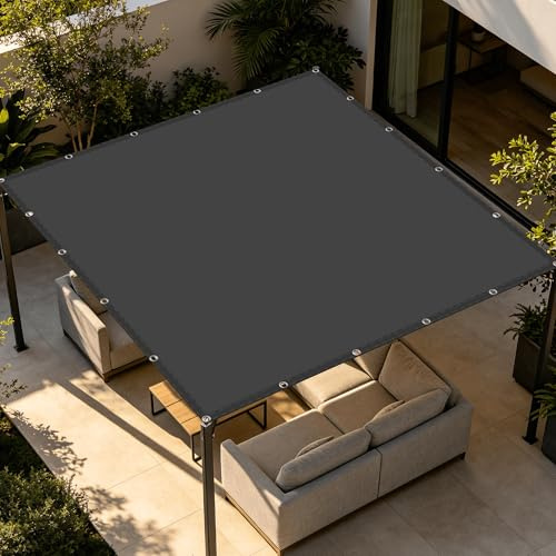 Tenda a Vela Rettangolare 3 x 7 m Protezione Raggi UV Protezione UV Tenda da Sole Occhielli e Corda per Esterno, Giardino e Terrazza, Piscina, Grigio Scuro