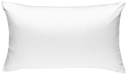 Bettwaesche-mit-Stil Mako-Satin Baumwollsatin Bettwäsche Uni einfarbig zum Kombinieren (Kissenbezug 40 cm x 60 cm, Weiß) viele Farben & Größen