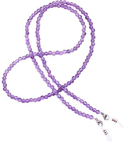 rainbow safety Brillenkette Brillenband Brillenhalter Schlangenkette Natürliche Edelstein Perlen Amazonit Achat Tigerauge Amethyst RC (Amethyst)