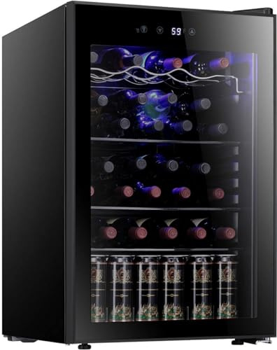 Antarctic Star Enfriador de vino de 36 botellas, refrigerador de bebidas, mini bodega, cerveza, refresco, bar, refrigerador, compresor de funcionamiento silencioso, ajuste de temperatura,