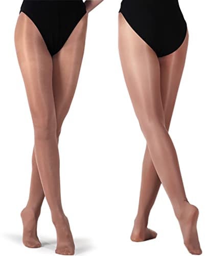DANCEYOU Collant leggeri e brillanti per ragazze e signore Collant da danza Collant da balletto per costumi, spettacoli, pattinaggio su ghiaccio e tutti i giorni Marrone Scuro SA