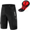 WOSAWE Herren Fahrradhose Kurz mit 3D Sitzpolster Loose-Fit MTB Hose Atmungsaktiv Radfahrren Unterwäsche mit Multi Taschen (Schwarz XXL)