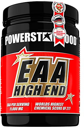EAA HIGH END | Essentielle Aminosäuren | MAXIMALER CHEMICAL SCORE VON 277 | Ganze 11.000mg reine EAA pro Portion | Hochdosiert | Vegan | 500g Pulver | Deutsche Herstellung | Juicy Orange