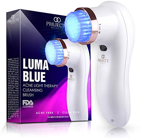 Luma Blue Reinigungsbürste von Project E Beauty | Akne Hautpflegeroutine | Peeling-Bürste | Porenreinigung | Reduziert Entzündungen | Beruhigt empfindliche Haut