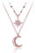 SLUYNZ Collier Ras du Cou en Argent Sterling 925 Chaîne Étoile Lune Collier Ras du Cou pour Femmes Adolescentes Filles Superposition Chaîne Tour de Cou (C-Rose Gold)