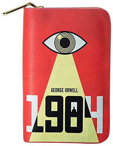 Well Read 1984 buchinspiriertes Portemonnaie mit Rundum-Reißverschluss für Literaturliebhaber Veganes Kunstleder Clutch Geldbörse Damen