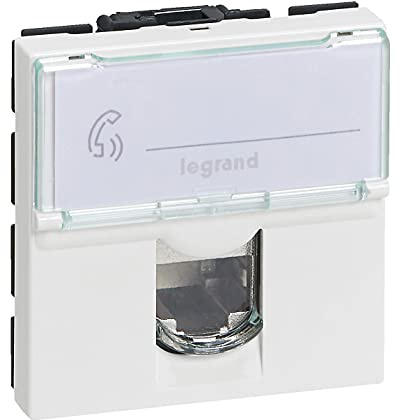 Legrand - Prise RJ 45 multimédia Mosaic catégorie6 STP télévision , téléphone , informatique 2 modules - blanc