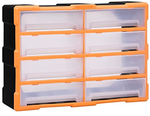 vidaXL Multi Schubladen Organizer 8 große Schubladen Kleinteilemagazin Sortierkasten Sortierbox Sortimentskasten Sortimentsbox 52x16x37cm