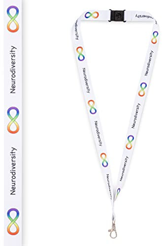 Medical ID Me Neurodiversity Awareness Lanyard Autismus ADHS Epilepsie Unisex Schwarz Weiß Erwachsene Größe (weiß)