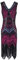 MIMIKRY Robe Charleston à paillettes pour femme Rose/noir/multicolore Taille XXL