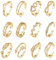 FUNEIA 3 Stück 14K Gold Filled Zehenring für Damen Gold Silber Rosegold 1 mm Dünner Draht Verstellbare Zehenringe Set Hawaiianischer Offener Zehenring Strandfußschmuck für den Sommer (Gold Set 1)