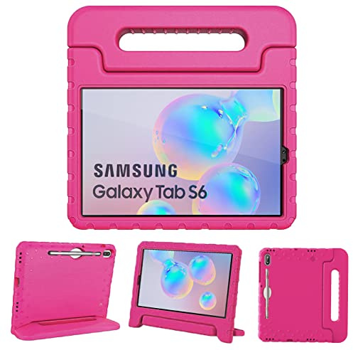 Kids case for Samsung Galaxy Tab S6 10.5 Inch 2019, Shockproof Hard Protective Tablet Cover with S Pen Holder, Heavy Duty Drop Proof Case for SM-T860 / SM-T867/SM-T865, Rose