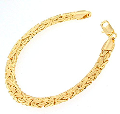 Ovales Königsarmband vergoldet 7 mm Länge 16 cm Armband Herren-Armband Goldarmband Damen Geschenk Schmuck ab Fabrik Italien Tendenze-Italy