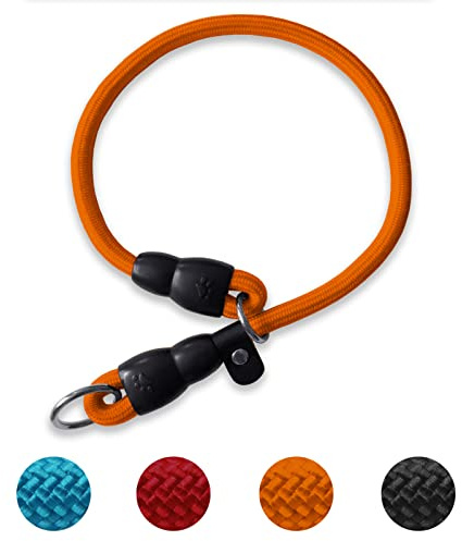 LOS ANDES Collier coulissant étrangleur pour chien - Collier de dressage en corde de nylon avec butée réglable anti-traction - Collier martingale rond pour chiens de petite, moyenne et grande taille