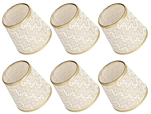 Alvinlite Lampenschirme 6er Set, Wandleuchterschirm Kleine Kronleuchterschirme UNO Fitter Moderne Glockenlampenschirme für Tisch Bodenwand Kronleuchter Nachttischlampe Ersatz