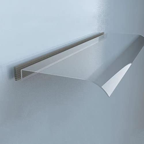 Vordach Überdachung Haustürvordach Pultvordach,Pultbogenvordach aus 3.5 Mm Transparent Polycarbonat,Moderne Vordach für Haustür,Uv Regen Schneeschutz für Tür Fenster Veranda (40x80cm/16x31.5)