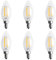 LEYTON 6X Dimmable E12 4W COB Bougie Filament LED Ampoule Lampe 10X3.5cm