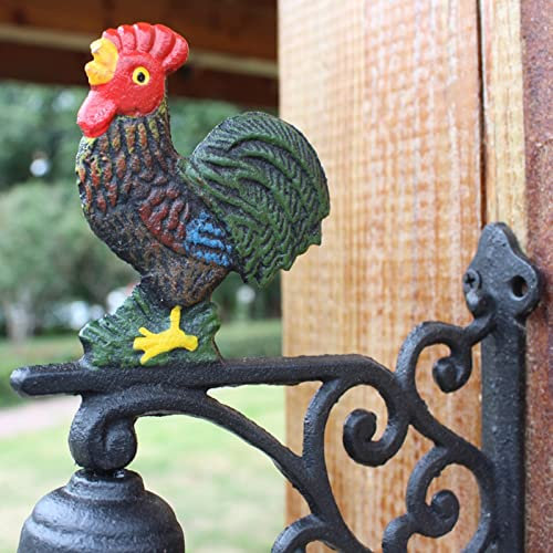 Türglocke Gusseisen Glocke Traditionelle Türklingel Aus Gusseisen, Türklingel Im Antiken Stil für Haustür und Garten, Schild mit Hahn, Mittlere Rufklingel