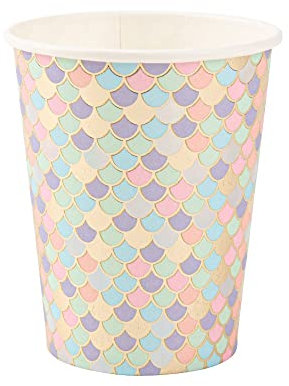 Artifetes ARTY FETES FACTORY - 8 GOBELETS CARTON ÉCAILLES SIRÈNE 25CL PASTEL