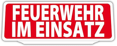 SIGNAL SAFETY Clip Klemmschild Einsatzschild für Die Sonnenblende | Dienstschild | Feuerwehr im Einsatz Retroreflektierend