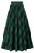 SCARLET DARKNESS Steampunk Damen Piratenkostüm Halloween Karneval Fasching Party Faltenrock Schwarz Grün Plaid XL