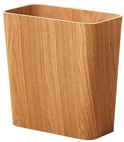 Uonlytech Rechteckiger Mülleimer Aufbewahrungseimer Mülleimer Im Badezimmer Retro- Bambuskorb Zeitungshalter Aus Holz Bauernhaus- Hölzern Papierkorb Büro Japanischer Stil