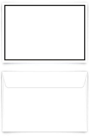 50 x Trauer Briefumschläge Briefumschlag DIN C6 (für A6 Karten) Selbstklebestreifen ohne Fenster Kuvert Umschlag, Innen weiß