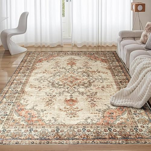 Aspire Homeware Rugs for Bedroom Living Room 120x170 cm - Traditional Area Rugs Modern Timeless Cashmere Style - Soft Short Pile Vintage Rug - Carpet for Dining Room Easy To Clean