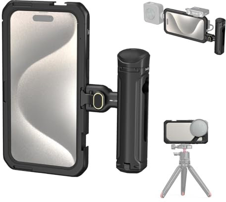 SMALLRIG Single Handheld Phone Cage Kit für iPhone 15 Pro Max, mobiles Video Rig Cage Kit mit kabellosem Schnellverschlussgriff für Videoaufzeichnung/YouTube/Live-Streaming/Vlog – 4393