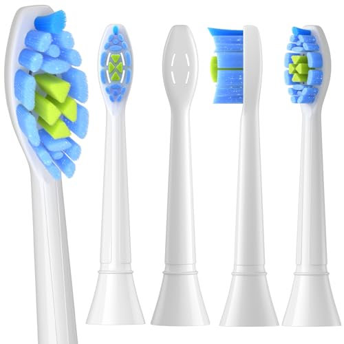 ITECHNIK Ersatzbürsten Kompatibel mit Philips Sonicare Elektrische Zahnbürste, 4er Weiß Diamonds Standard Schallzahnbürstenköpfe, Modell-HX6064 Medium