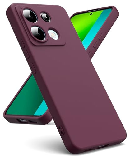 Oududianzi - Cover Compatibile con Xiaomi Redmi Note 13 Pro 5G / Xiaomi Poco X6 5G [Cover in Silicone Liquido] [Interno in Microfibra] Gomma Gel di Silicone Liquida Antiurto Custodia - Bordeaux