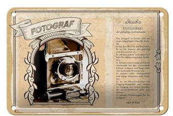 FEMER Blechschild Berufe 18x12cm Fotograf geduldige Individualist Schild