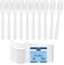 Essential Housewares | 100 Clear Reusable Forks | BPA Free | Heavy Duty Plastic | Birthdays, Parties, Camping, Catering | 18cm Long