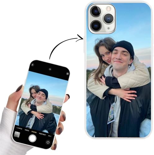 Personalisierte Handyhülle kompatibel mit iPhone 7Plus/8Plus Hülle Personalisierte, mit Eigenem Foto Bild Text Individuelle Schutzhülle Weiß Silikon Handyhülle Selbst Gestalten Text Custom Case