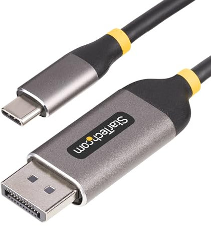 StarTech.com 10ft (3m) USB-C to DisplayPort Adapter Cable, 8K 60Hz, 4K 144Hz, HDR10, USB Type-C to DP 1.4 Converter