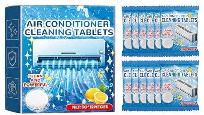 Limpieza de aire acondicionado, pastillas efervescentes, accesorios de limpieza de aire acondicionado, cuidado para mantener el aire fresco e higiénico MSz306 (azul cielo, 4 x 4,5 cm)